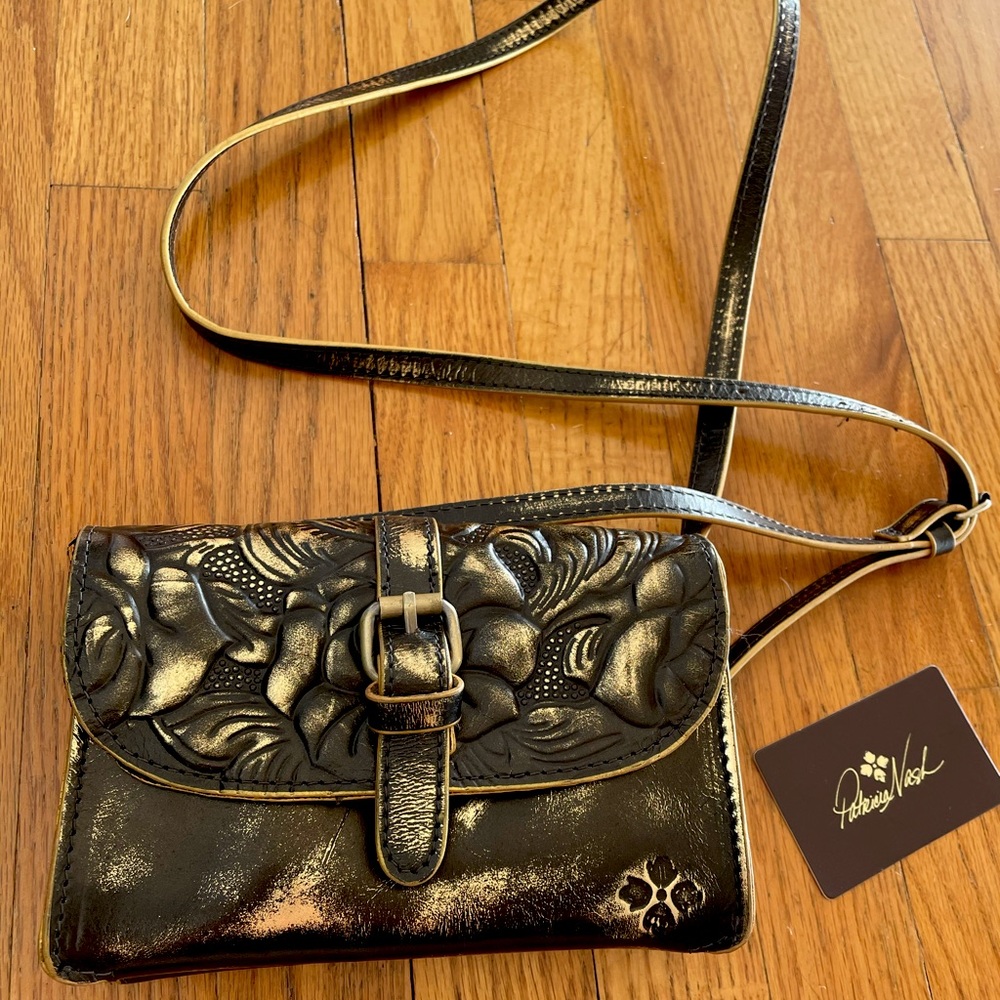 Patricia Nash Tooled GoldBrushed Leather Crossbody
